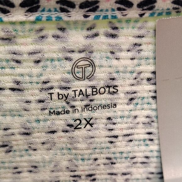 Talbots Blue Fitted Long Sleeve Blouse - Picture 2 of 3